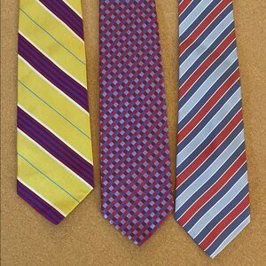 3 Grant Thomas Neckties 100% Hand Sewn Silk